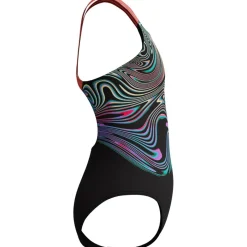 Badpakken-Speedo Placement Powerback badpak junior black orange