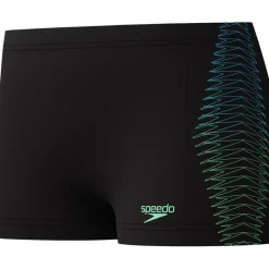 Zwembroek-Speedo Plastisol Placement zwemboxer junior black green