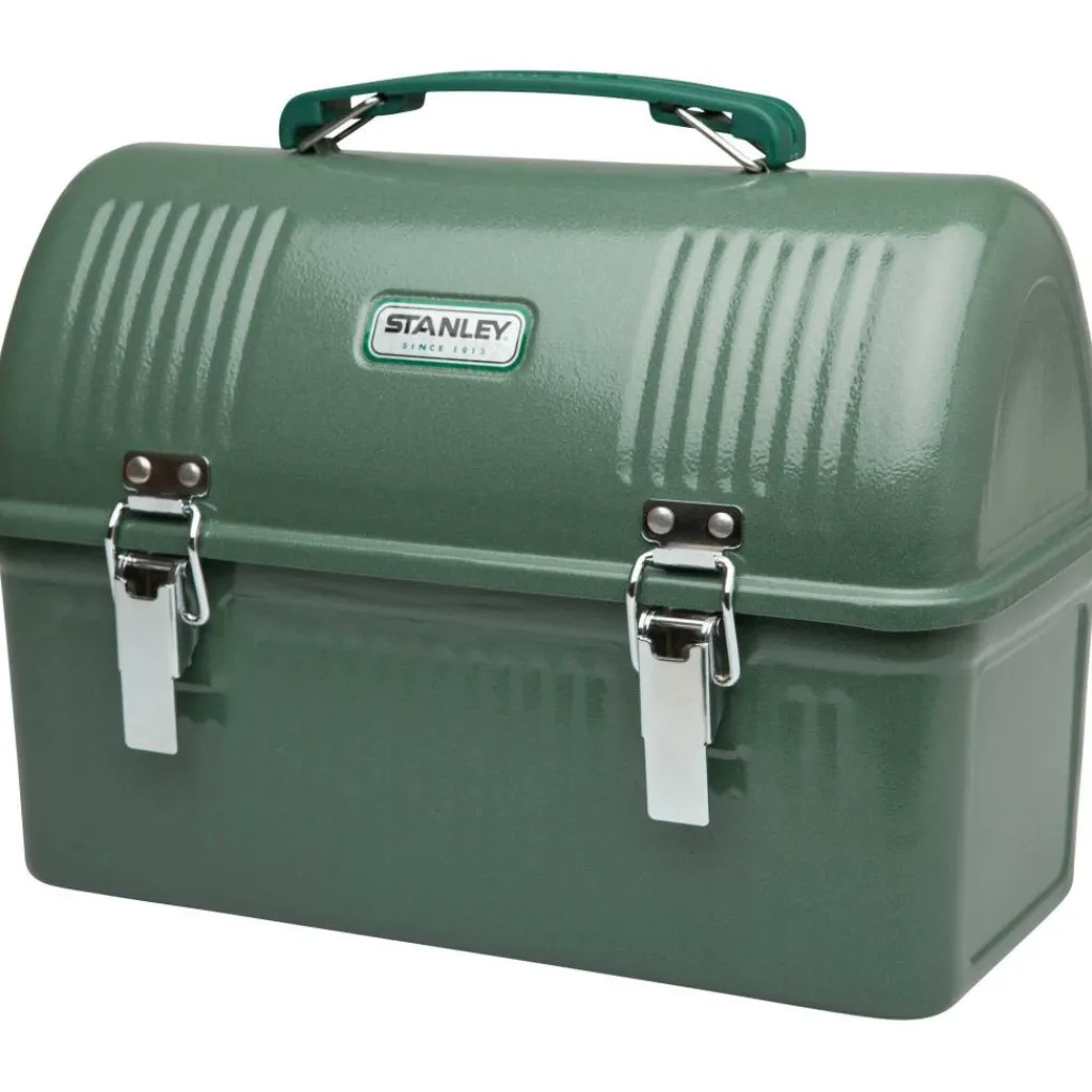 Lunchboxen & Bekers-Stanley PMI Classic metalen lunchbox hammertone green