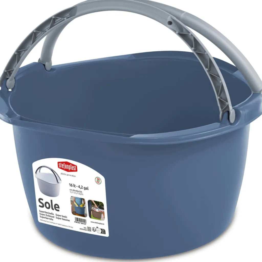 Emmers & Bakken-Stefanplast Ronde afwasteil met hengsels 16 liter assorti