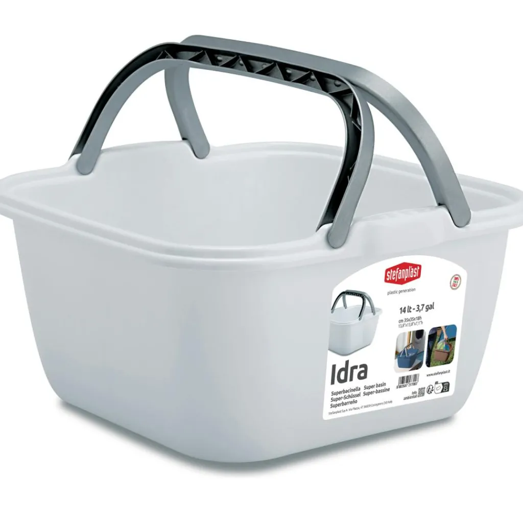 Emmers & Bakken-Stefanplast Vierkante afwasteil met hengsels 14 liter assorti