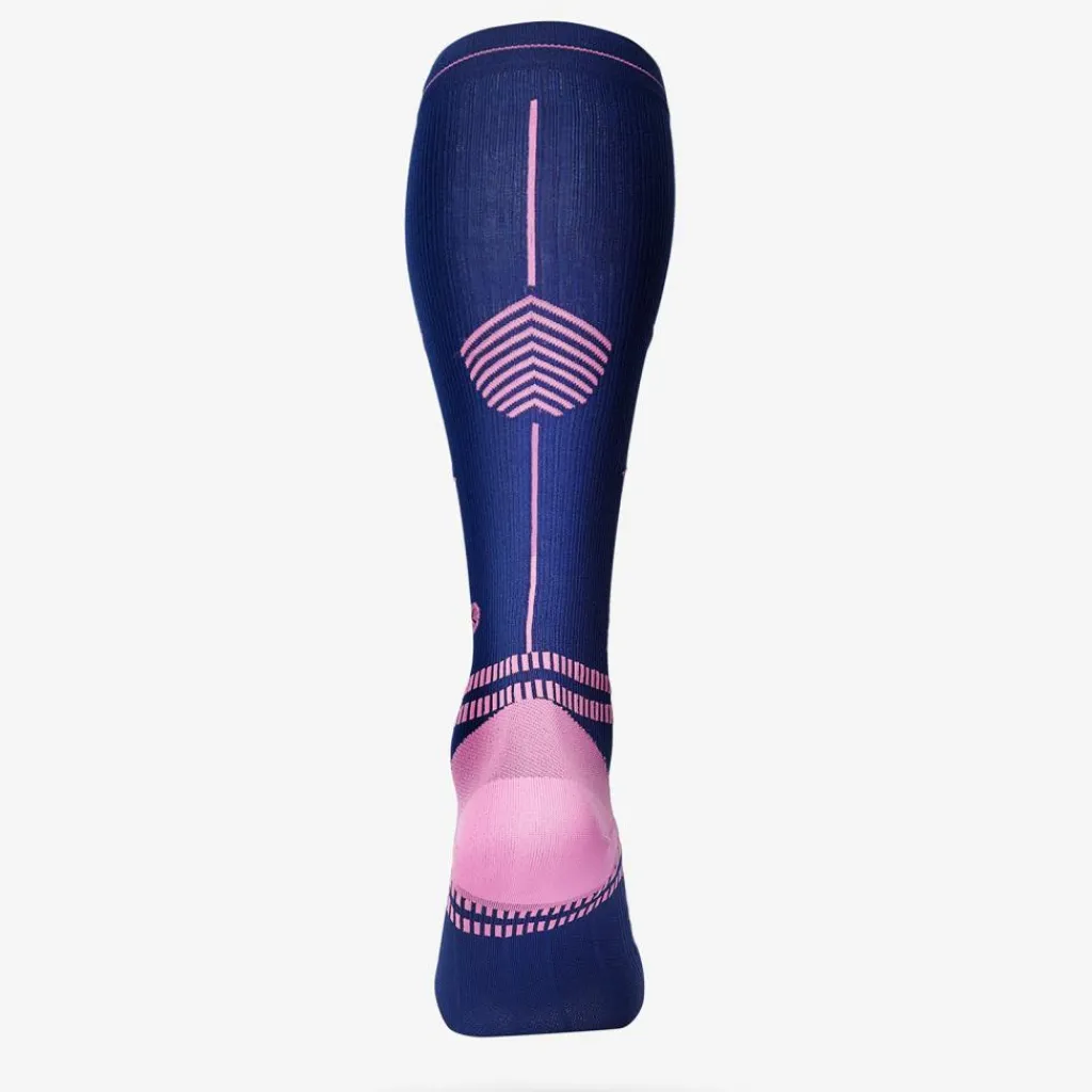 STOX Energy Socks Sports hardloop compressiesokken dames dark blue pink< Hardloopkleding