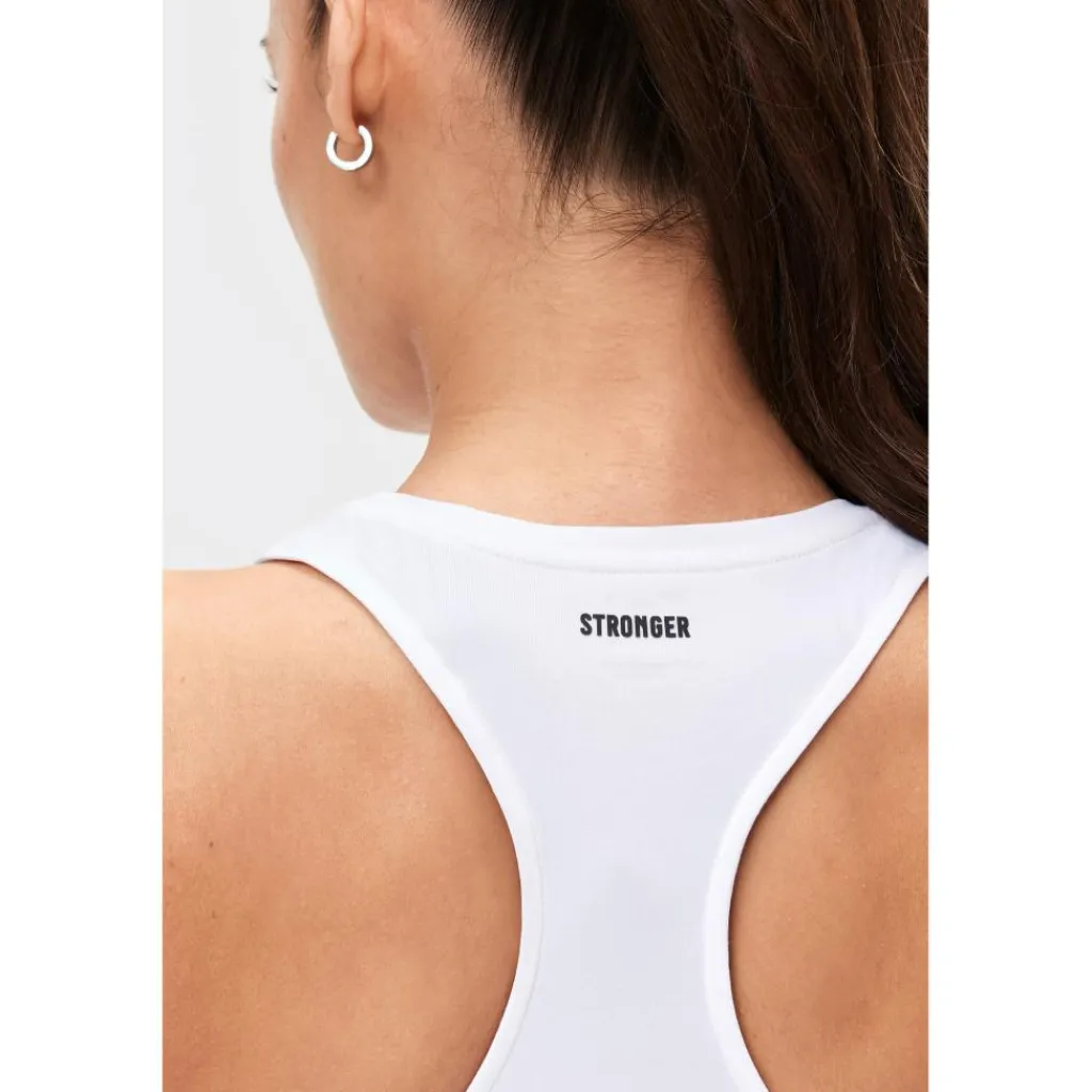 Stronger Airy Racerback tanktop dames white - M< Sportshirt