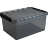 Opbergboxen & Kratten-Sunware Comfort Line opbergbox 15 liter transparant grijs  zwart