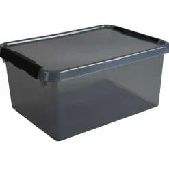 Opbergboxen & Kratten-Sunware Comfort Line opbergbox 15 liter transparant grijs zwart