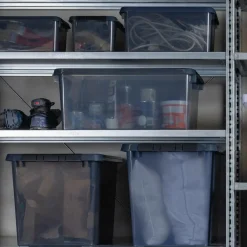 Sunware Comfort line opbergbox 45 liter transparant grijs zwart< Opbergboxen & Kratten