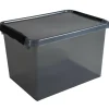 Opbergboxen & Kratten-Sunware Comfort Line opbergbox 22 liter transparant grijs  zwart
