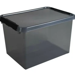 Opbergboxen & Kratten-Sunware Comfort Line opbergbox 22 liter transparant grijs zwart