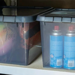 Opbergboxen & Kratten-Sunware Comfort Line opbergbox 22 liter transparant grijs zwart
