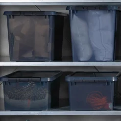 Opbergboxen & Kratten-Sunware Comfort Line opbergbox 22 liter transparant grijs zwart