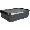 Sunware Comfort Line opbergbox 32 liter transparant grijs  zwart< Opbergboxen & Kratten