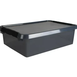 Sunware Comfort Line opbergbox 32 liter transparant grijs zwart< Opbergboxen & Kratten