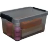 Sunware Comfort Line opbergbox 6 liter transparant  grijs zwart< Opbergboxen & Kratten