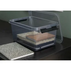 Sunware Comfort Line opbergbox 6 liter transparant grijs zwart< Opbergboxen & Kratten