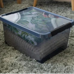 Sunware Comfort Line opbergbox 36 liter transparant grijs zwart< Opbergboxen & Kratten