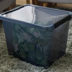 Opbergboxen & Kratten-Sunware Comfort Line opbergbox 52 liter transparant grijs zwart