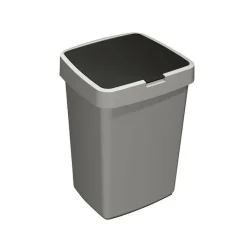 Sunware Delta prullenbak met klep 25 liter metaal zwart< Emmers & Bakken