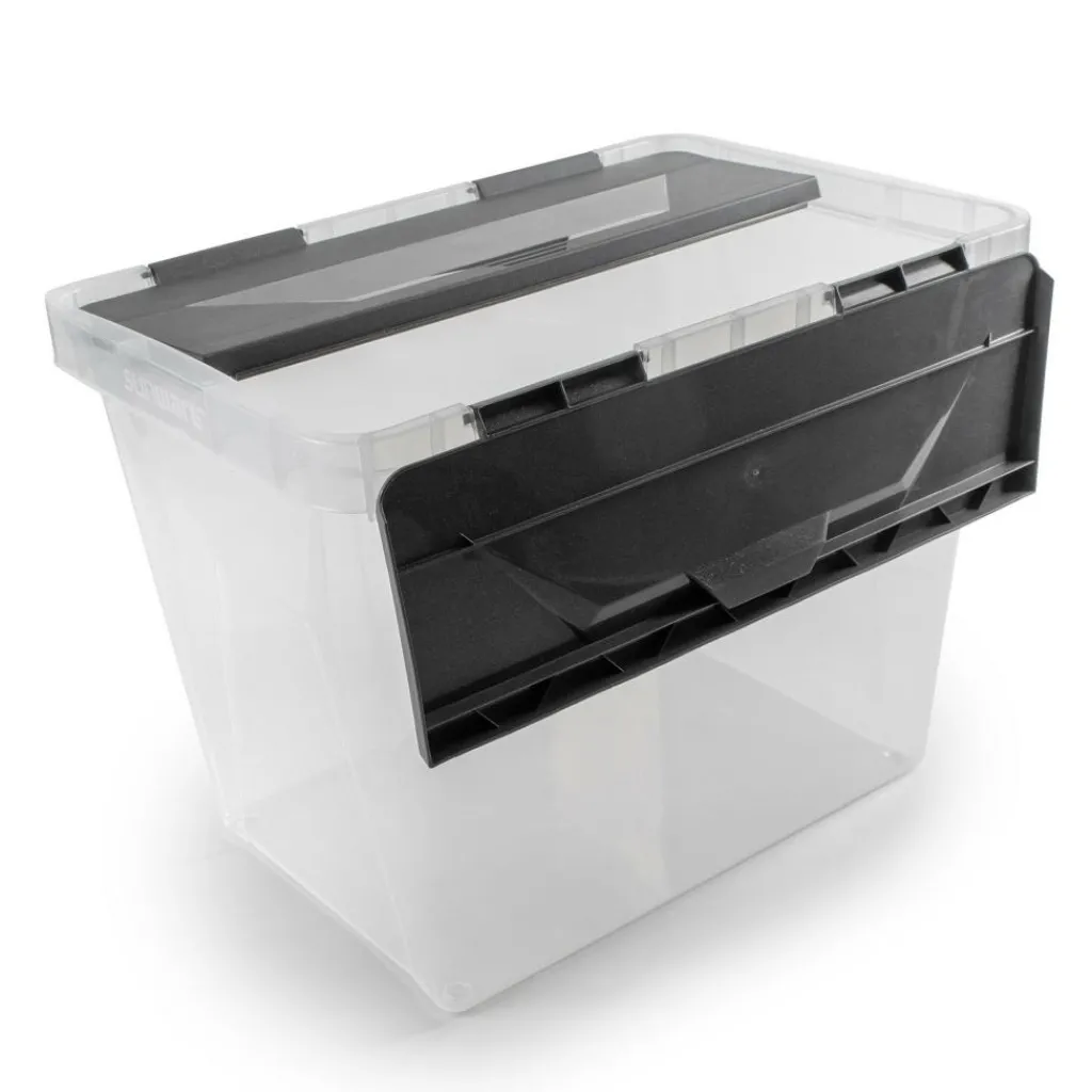 Sunware Onyx opbergbox 25 liter transparant antraciet< Opbergboxen & Kratten