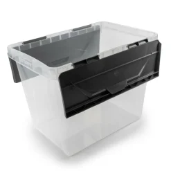 Sunware Onyx opbergbox 25 liter transparant antraciet< Opbergboxen & Kratten