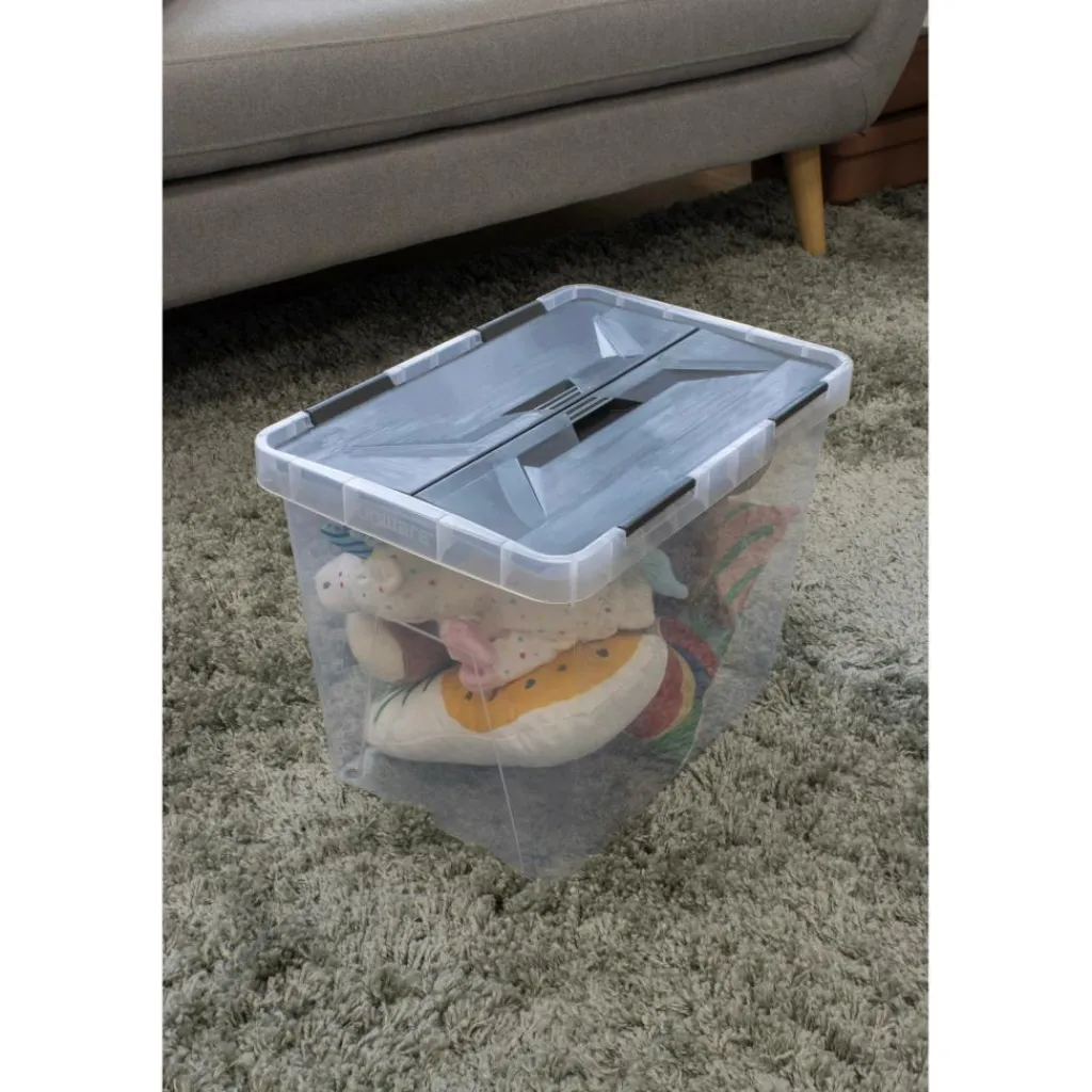 Sunware Onyx opbergbox 25 liter transparant antraciet< Opbergboxen & Kratten