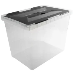 Opbergboxen & Kratten-Sunware Onyx opbergbox 40 liter transparant antraciet