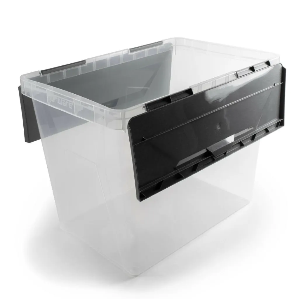 Opbergboxen & Kratten-Sunware Onyx opbergbox 40 liter transparant antraciet