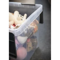 Opbergboxen & Kratten-Sunware Onyx opbergbox 40 liter transparant antraciet