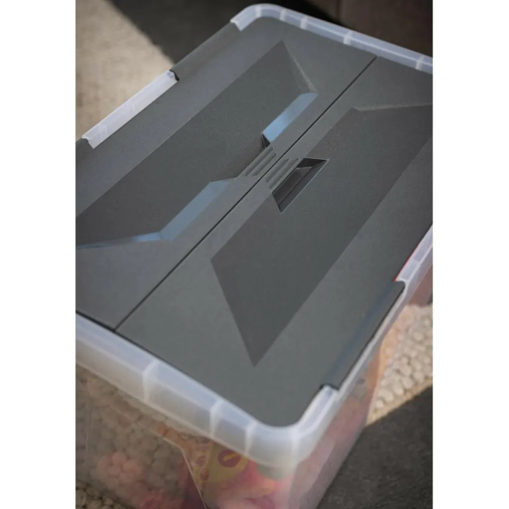 Opbergboxen & Kratten-Sunware Onyx opbergbox 40 liter transparant antraciet