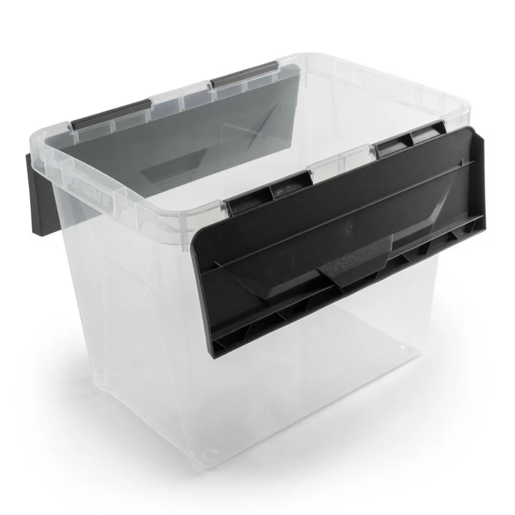 Opbergboxen & Kratten-Sunware Onyx opbergbox 15 liter transparant antraciet
