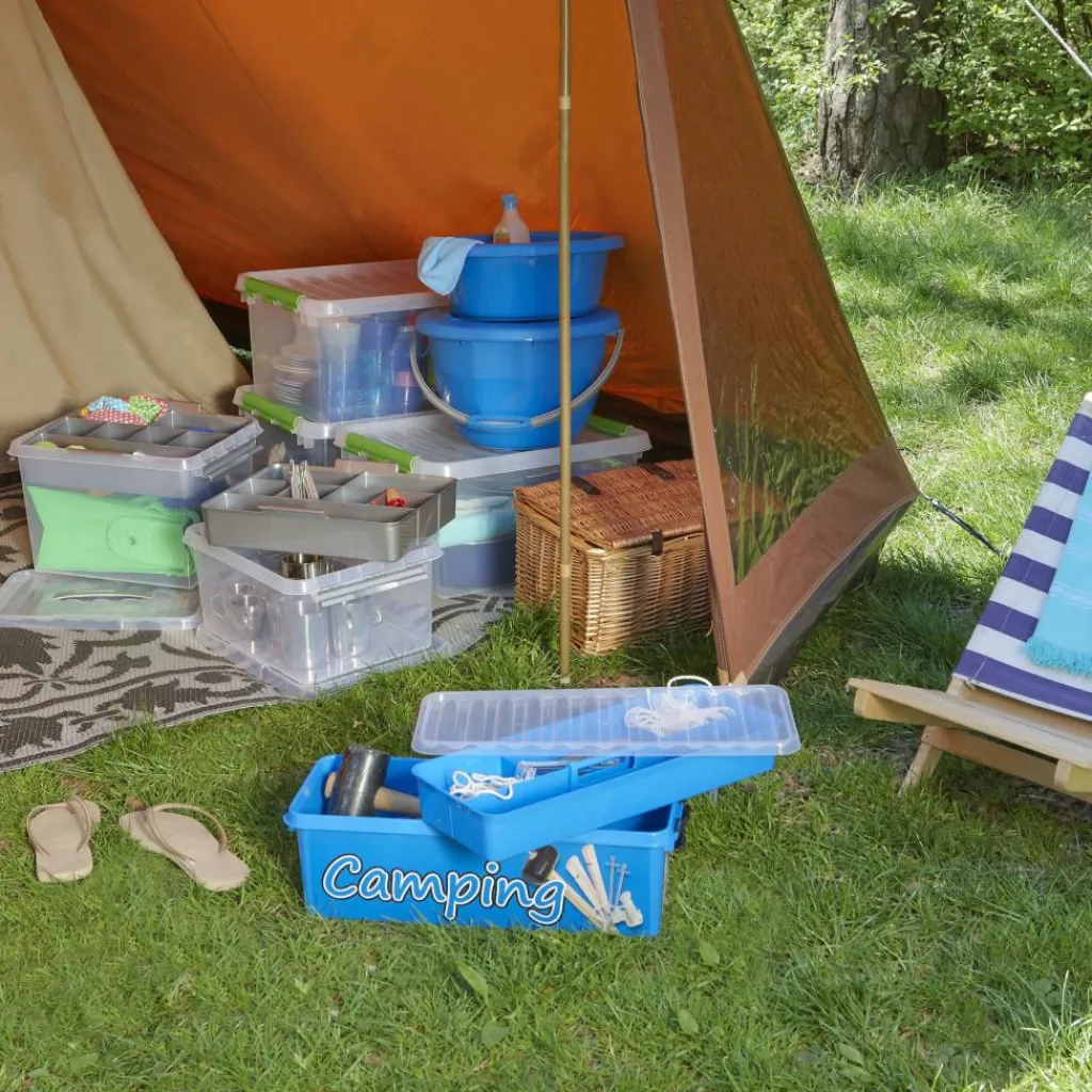 Sunware Q-Line Camping opbergbox 9,5 liter blauw< Opbergboxen & Kratten