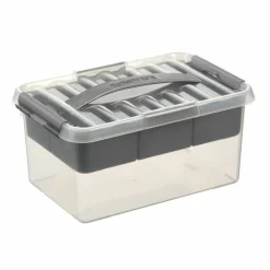 Opbergboxen & Kratten-Sunware Q-Line Multi opbergbox 6 liter transparant metaal