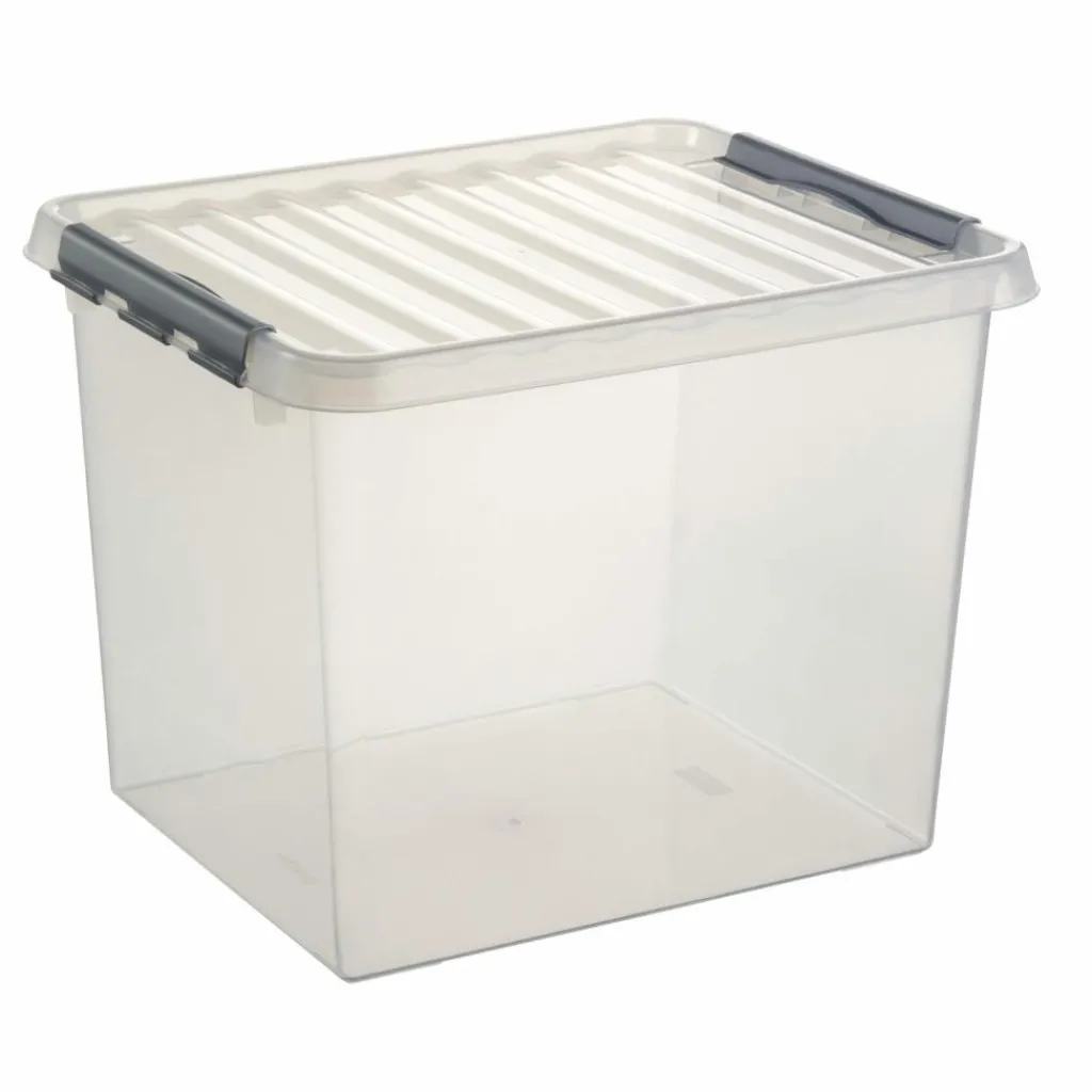 Sunware Q-Line opbergbox 52 liter transparant metaal< Opbergboxen & Kratten