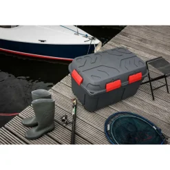 Sunware Q-line opbergbox 130 liter antraciet rood< Opbergboxen & Kratten
