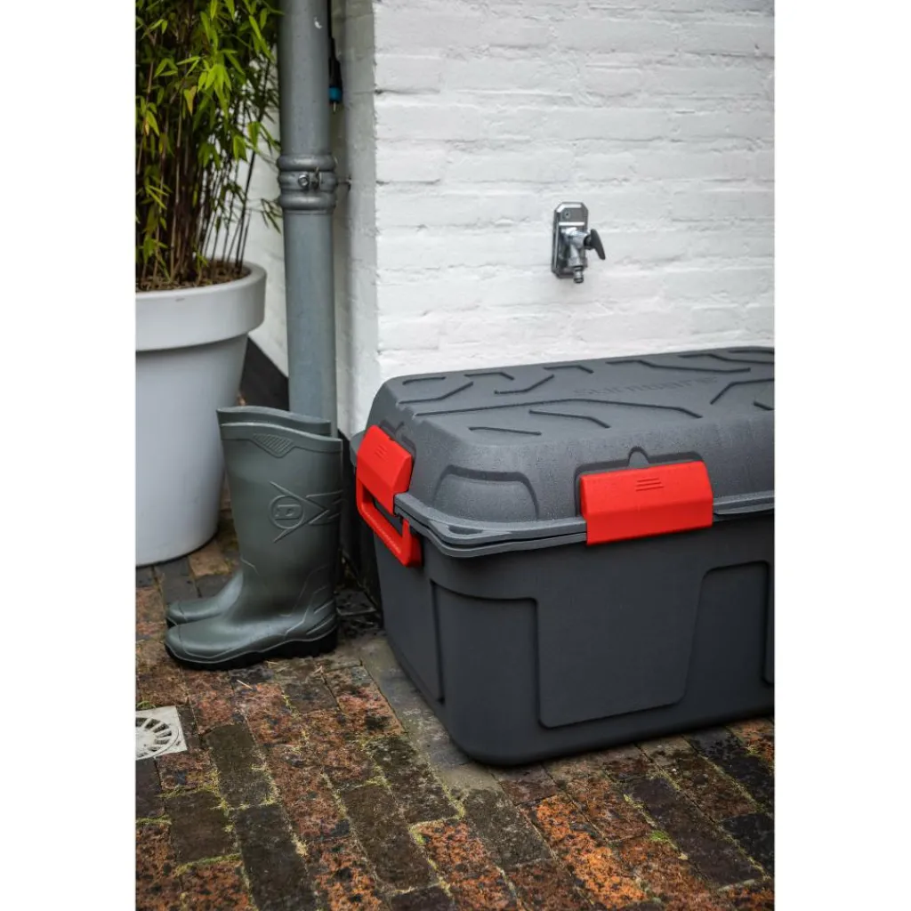 Sunware Q-line opbergbox 130 liter antraciet rood< Opbergboxen & Kratten