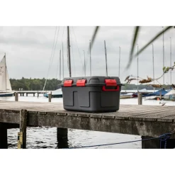 Sunware Q-line opbergbox 130 liter antraciet rood< Opbergboxen & Kratten