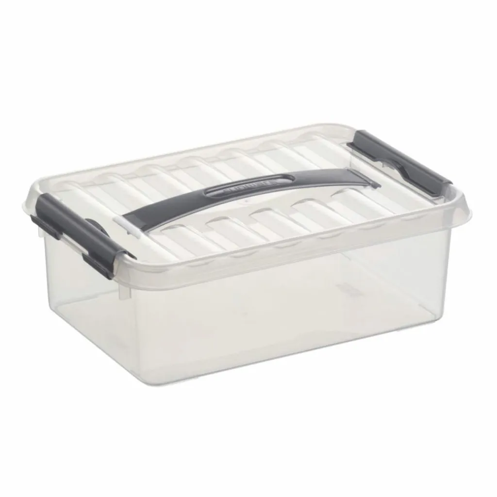 Sunware Q-Line opbergbox 4 liter transparant metaal< Opbergboxen & Kratten