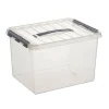 Opbergboxen & Kratten-Sunware Q-Line opbergbox 22 liter transparant metaal