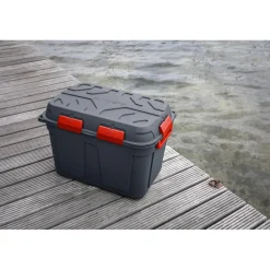 Sunware Q-line opbergbox 160 liter antraciet rood< Opbergboxen & Kratten