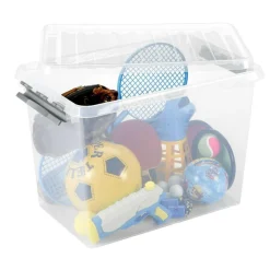 Opbergboxen & Kratten-Sunware Q-Line opbergbox 72 liter transparant metaal