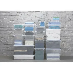 Opbergboxen & Kratten-Sunware Q-Line opbergbox 72 liter transparant metaal