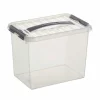 Sunware Q-Line opbergbox 9 liter transparant metaal< Opbergboxen & Kratten