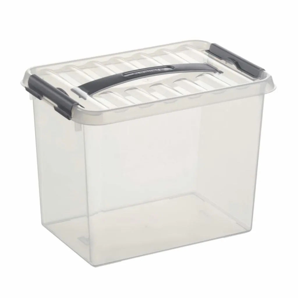 Sunware Q-Line opbergbox 9 liter transparant metaal< Opbergboxen & Kratten