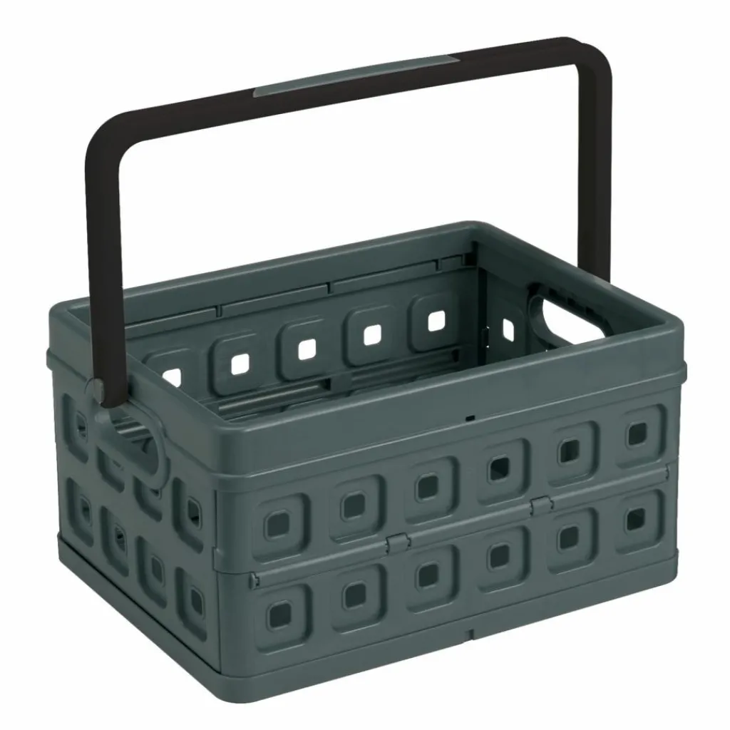 Opbergboxen & Kratten-Sunware Square Folda vouwkrat met handgreep 24 liter antraciet