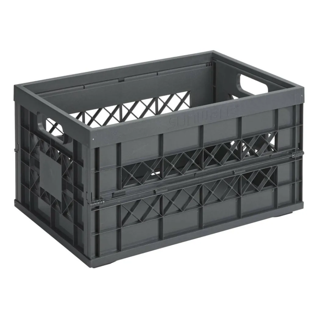 Opbergboxen & Kratten-Sunware Square Heavy Duty vouwkrat 45 liter antraciet
