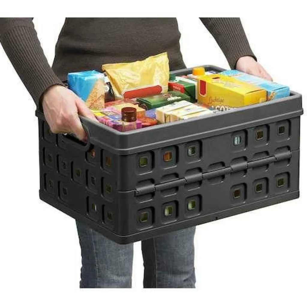 Opbergboxen & Kratten-Sunware Square vouwkrat 46 liter zwart