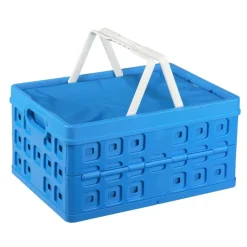 Sunware Square vouwkrat met handgreep en koeltas 32 liter blauw< Opbergboxen & Kratten