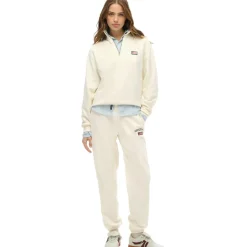 Superdry Athletic Essential Boyfriend joggingbroek dames desert bone off white< Broeken