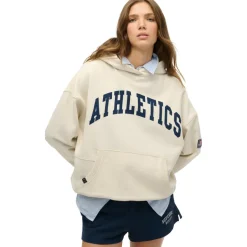 Truien & Vesten-Superdry Athletic Essentials hoodie dames desert bone off white