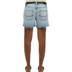 Broeken-Superdry Cut Off short dames azure pale blue
