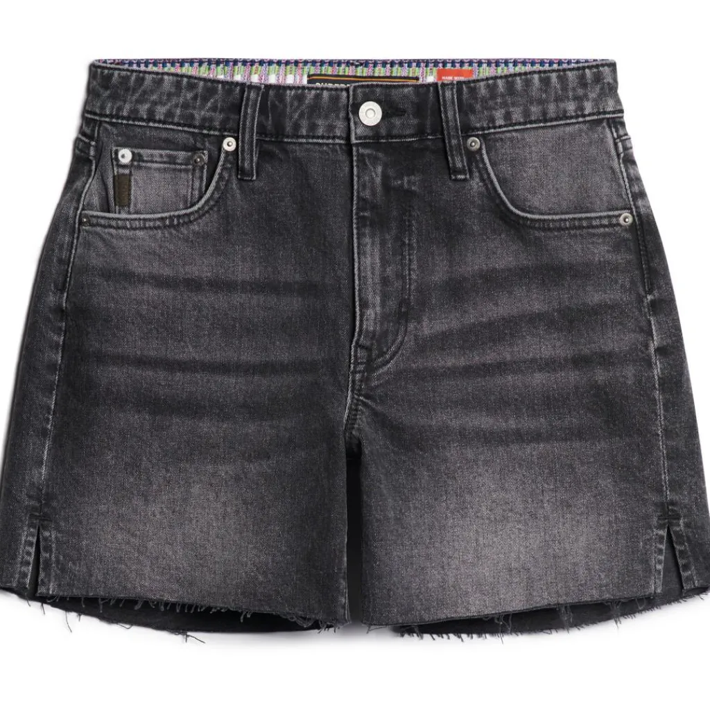 Superdry Cut Off short dames black stone< Broeken